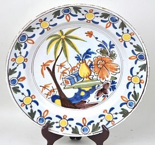 19th C. Continental Tin Glazed Earthenware Charger
