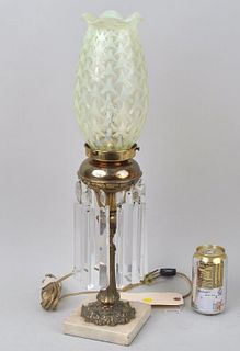 Brass & Marble Whale Oil Lamp