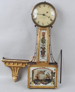 Federal Giltwood Brass Mounted Banjo Clock