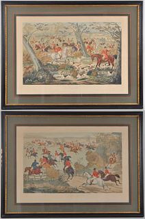 Pair Charles Hunt Fox Hunting Prints