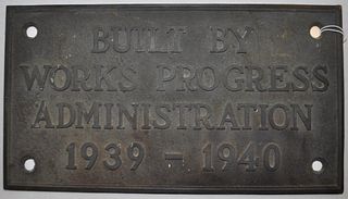 United States WPA Bronze Plaque 1939-1940