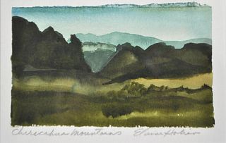 Elaine Holien, Framed W/C/P "Chiracahua Mountains"