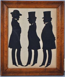 Large Framed Silhouette Three Gentlemen