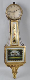 Federal Giltwood Brass Mounted Banjo Clock
