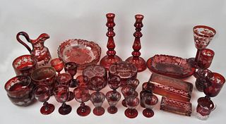 Extensive Collection Bohemian Glass Wares