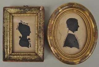Two Hollow Cut Silhouette Portraits