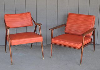 Two Viko MCM Upholstered Easy Chairs