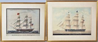 Pair Framed Clipper Ship Prints