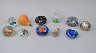 Group Eleven Glass Paperweights