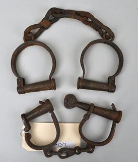 Rare 18th Century Slave Trade Shackles/Cuffs