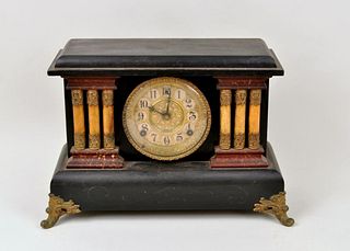 Wm Gilbert, Winchester CT Painted Mantle Clock