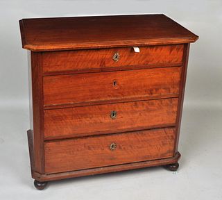 Continental Walnut & Cherry Four Drawer Commode