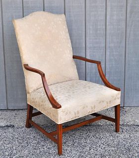 Fine Massachusetts Inlaid Mahogany Lolling Chair