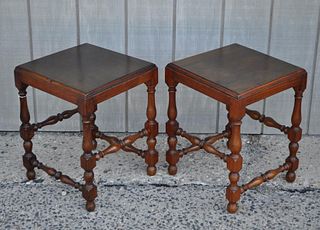 Pair Wm. & Mary Style End Tables