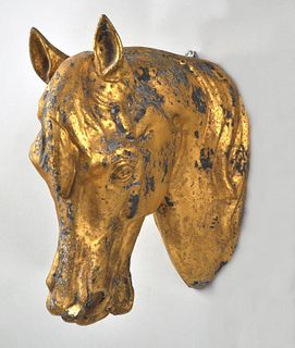 Gilded Copper Horse Head Trade Sign