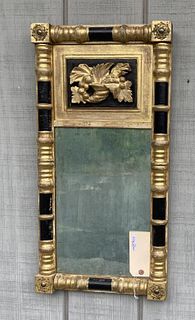 Small Gilt & Ebonized Carved Classical Mirror