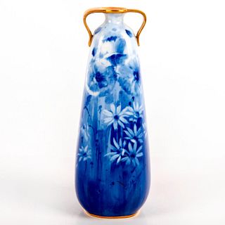 Doulton Burslem Blue Floral Vase