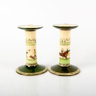 Pair of Royal Doulton Bayeaux Tapestry Candlesticks, D2378