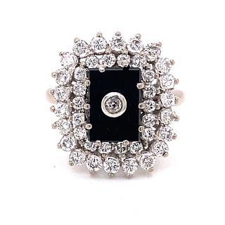 18k Onyx Diamond Ring