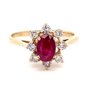 14k Ruby Diamond Engagement Ring