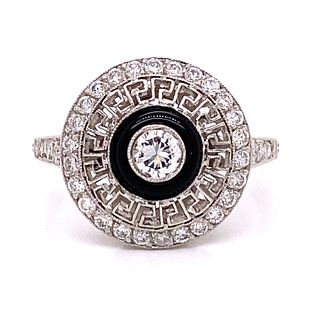 Platinum Diamond Onyx Ring