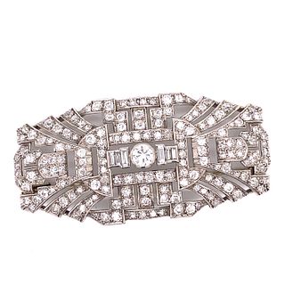 Art Deco Platinum Diamond Bar Brooch