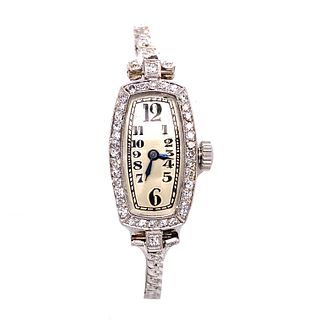 Platinum Art Deco Diamonds Cocktail Watch
