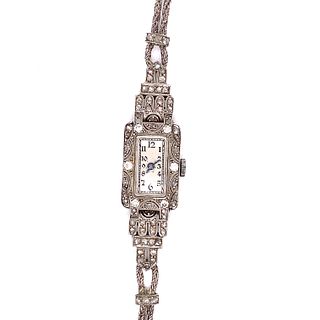Art Deco 18k Diamond Cocktail Watch