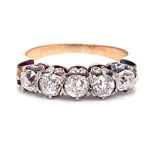 Victorian 18k Diamond Half Eternity Ring