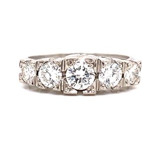 1920Õs Platinum 5 Diamond Ring