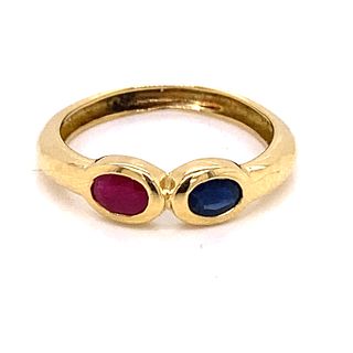 1980’s 18k Ruby Sapphire Ring