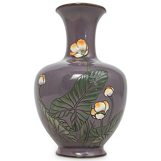 Japanese Meiji Moriage Cloisonne Vase