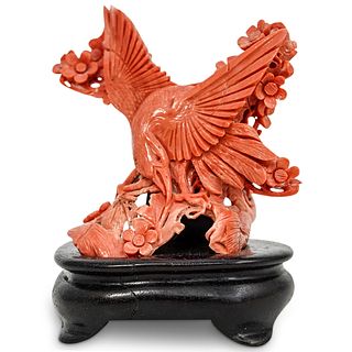 Chinese Carved Coral Phoenix