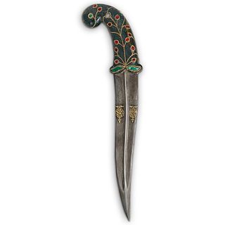 Mughal Style Damascus Stone Dagger