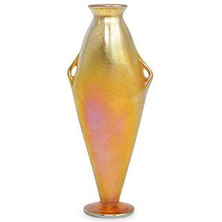 Tiffany Favrile Double Handle Glass Vase