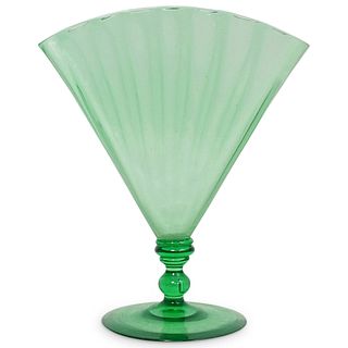 Steuben Glass Fan Vase