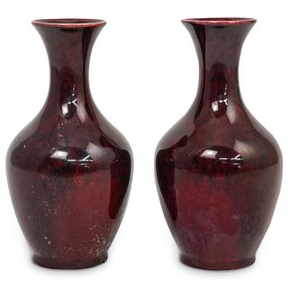 Pair of Flambe Sevres Ceramic Vases
