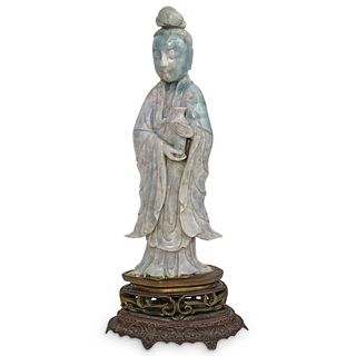 Qing Dynasty Large Guan Yin Jadeite Sculpture