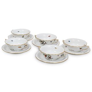 (5pcs) Herend "Rothschild Bird" Porcelain Soup set