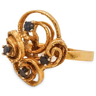 18k Gold and Sapphire Ring