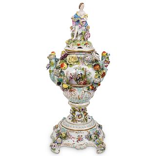Dresden Floral Porcelain Urn