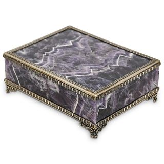 Vintage 800 Silver And Geode Box