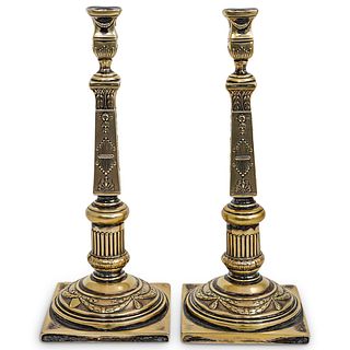 Antique Polish Silver Plated Candlesticks