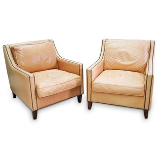Pair of Elite Leather Club Chairs