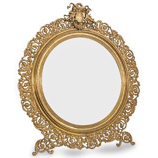 Large Victorian Reticulated Bronze Mirror