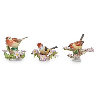 (3 Pc) Herend Porcelain Bird Figurines