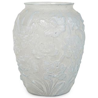 Art Deco Floral Glass Vase