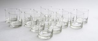GROUP OF FIFTEEN CLEAR GLASS OLD FASHIONS