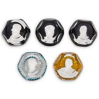 (5 Pc) Baccarat Crystal Paperweights