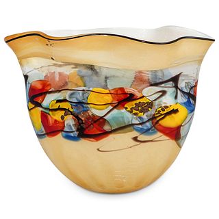 Large Hand Blown Murano Art Glass Vase